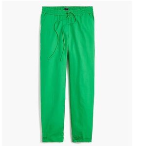 J CREW Petite linen-cotton blend drawstring pant